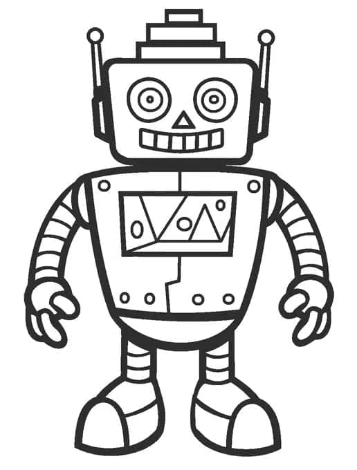 Desenho de Robô Animado para Colorir