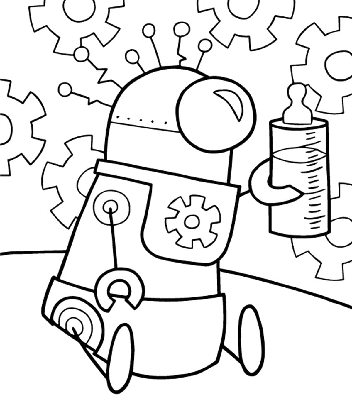 Desenho de Robô Bebê para Colorir