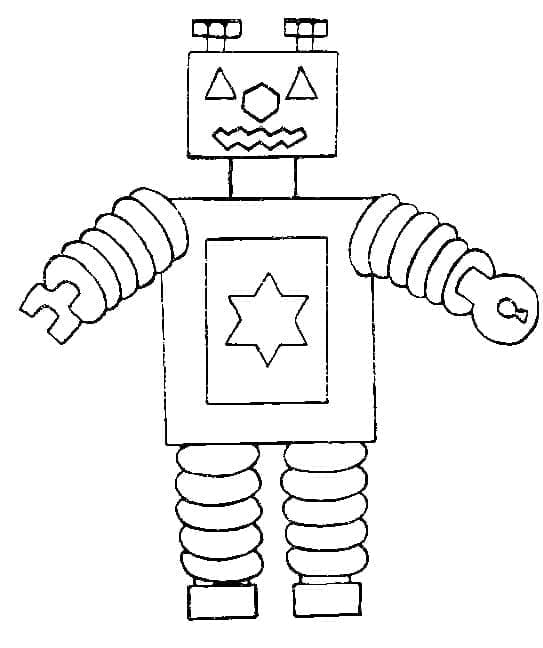 Desenho de Robô Fácil para Colorir