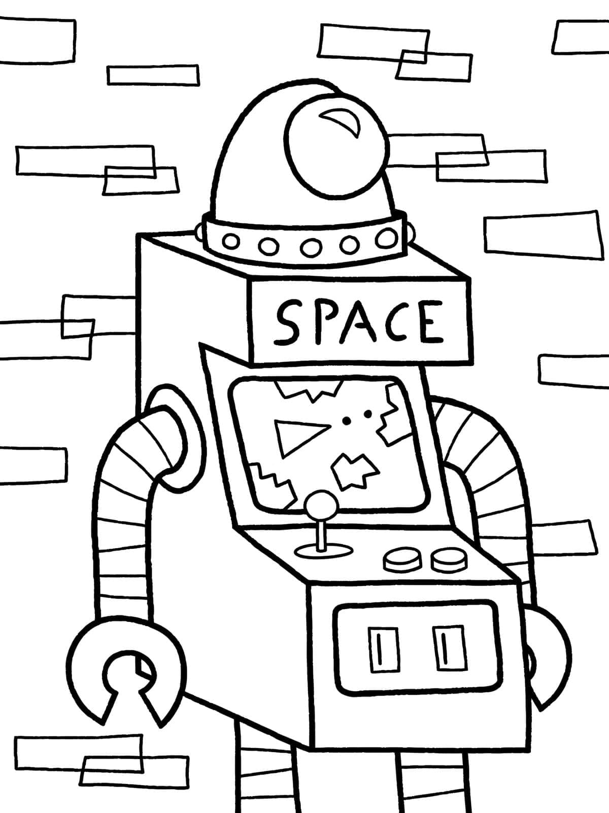 Desenho de Robô Grátis para Crianças para Colorir