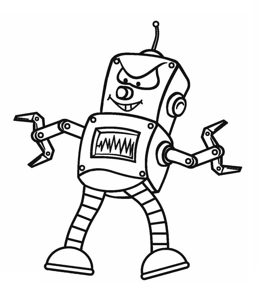 Desenho de Robô Malvado para Colorir