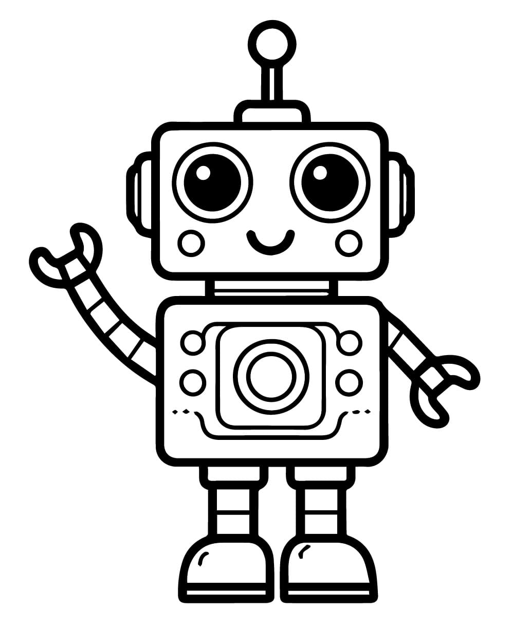 Desenho de Robô Muito Fofo para Colorir