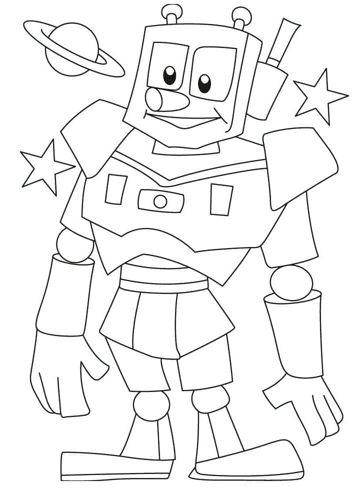 Desenho de Robô Sorridente para Colorir