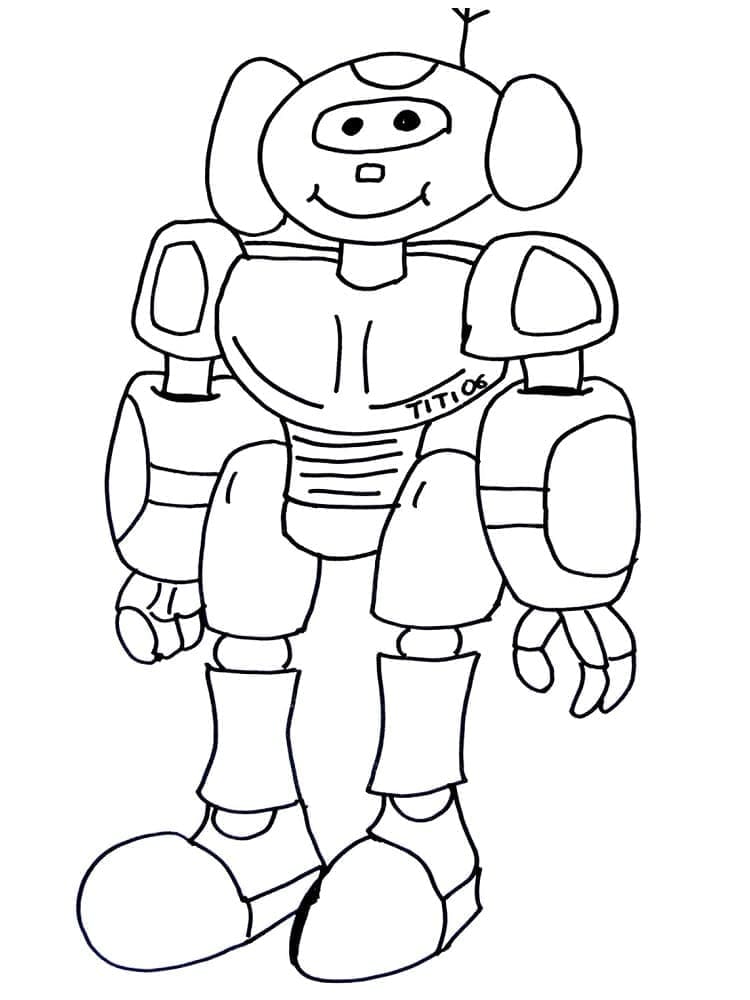 Desenho de Robô de Desenho Animado para Colorir