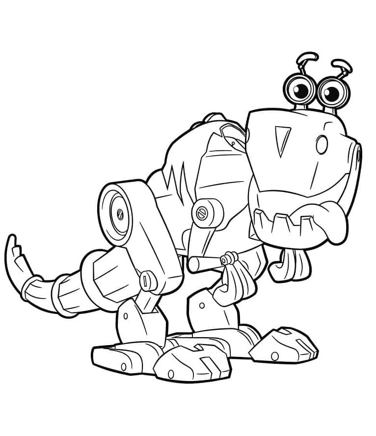 Desenho de um Dinossauro Robô para Colorir
