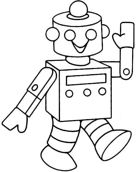 Desenho de um Robô Amigável para Colorir