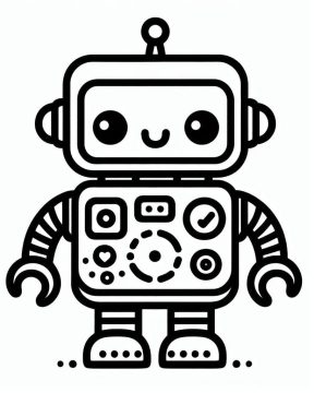 Desenho de Um robô Muito Fofo para Colorir