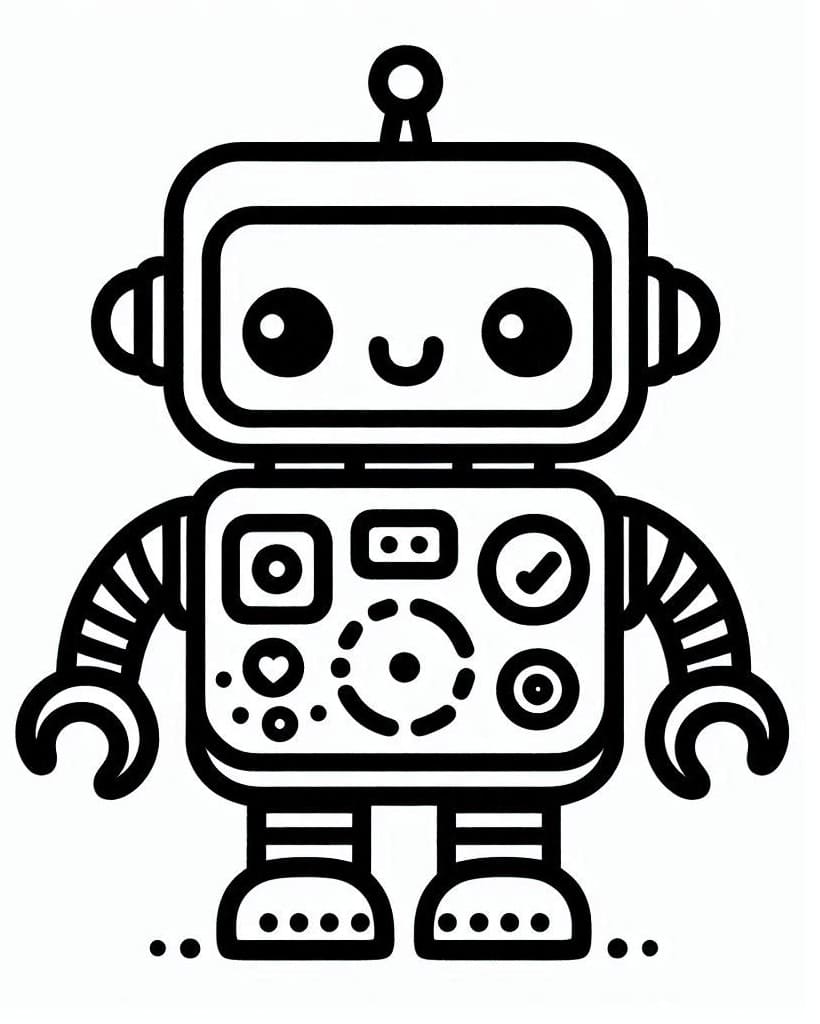 Desenho de um Robô Muito Fofo para Colorir