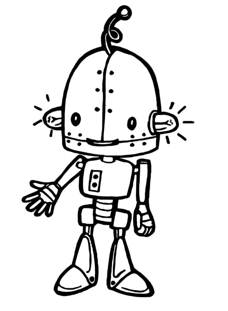 Desenho de um Robô de Desenho Animado para Colorir