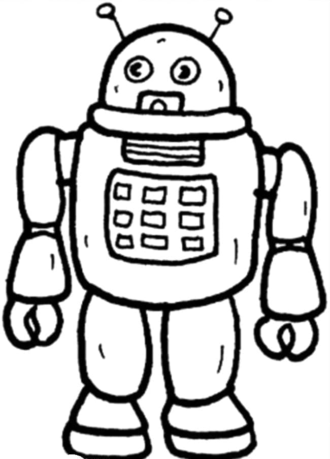 Desenho de um Robô para Colorir