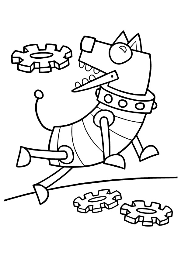 Desenho de Cachorro Robô para Colorir Gratuitamente