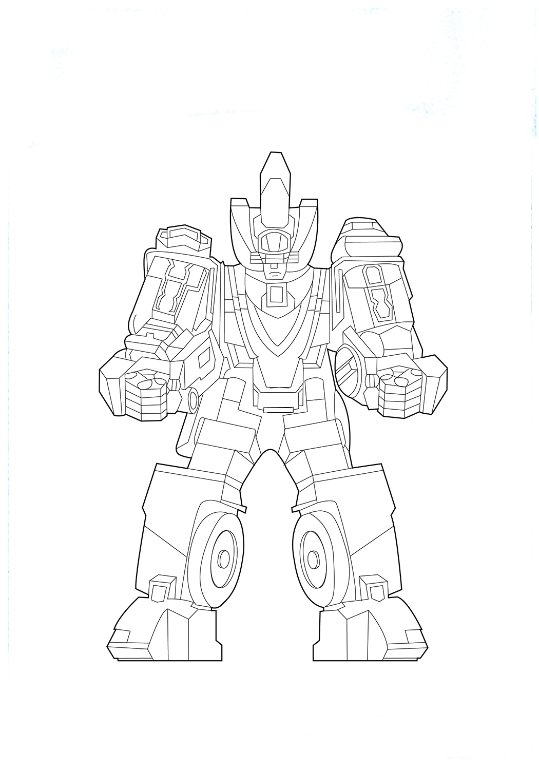Desenho de Robô com Muitos Detalhes para Colorir
