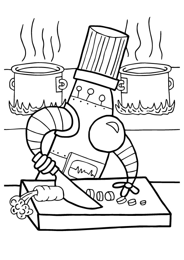 Desenho de Robô Cozinheiro para Colorir