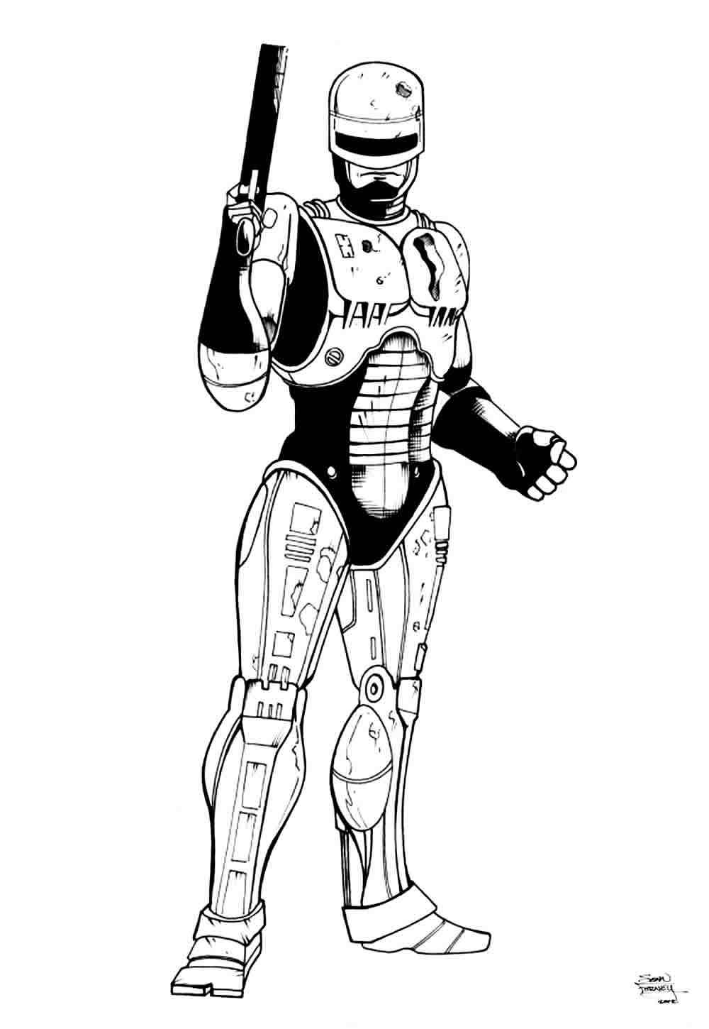 Desenho de Robocop Download para Imprimir e Colorir