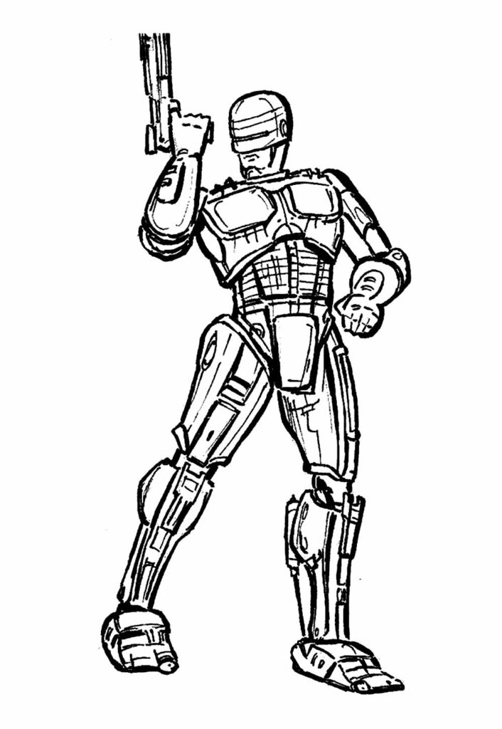 Desenho de Robocop Grátis para Colorir