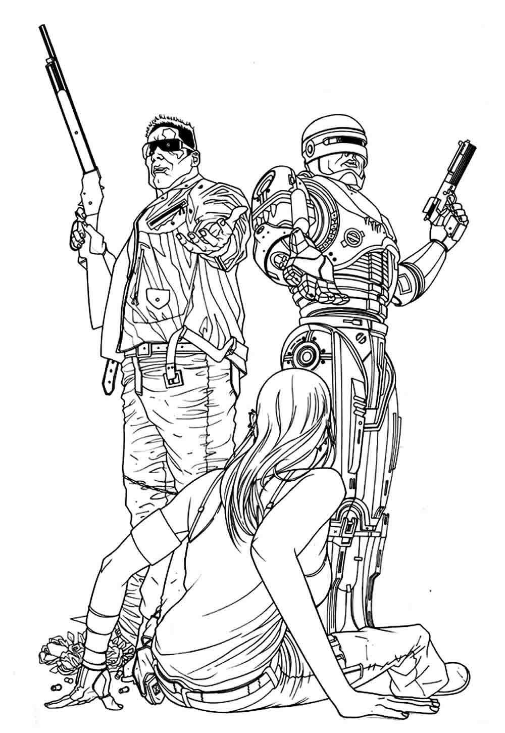 Desenho de Robocop Grátis para Imprimir e Colorir