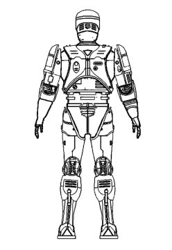 Desenho de Robocop Imprimível para Colorir