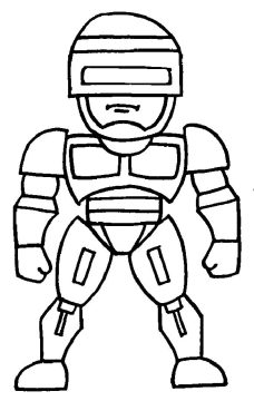 Desenho de Robocop Imprimível para Imprimir e Colorir