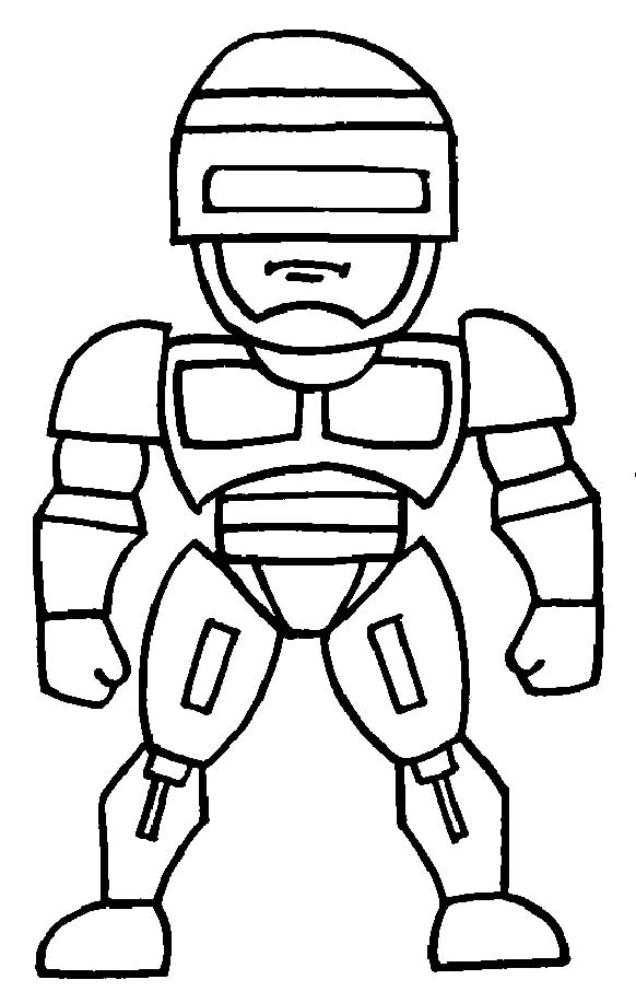 Desenho de Robocop Imprimivel para Imprimir e Colorir
