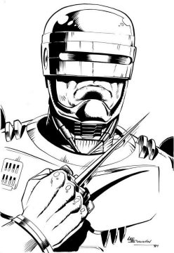 Desenho de Robocop para Colorir Imprimível