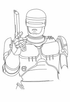 Desenho de Robocop Pdf para Colorir