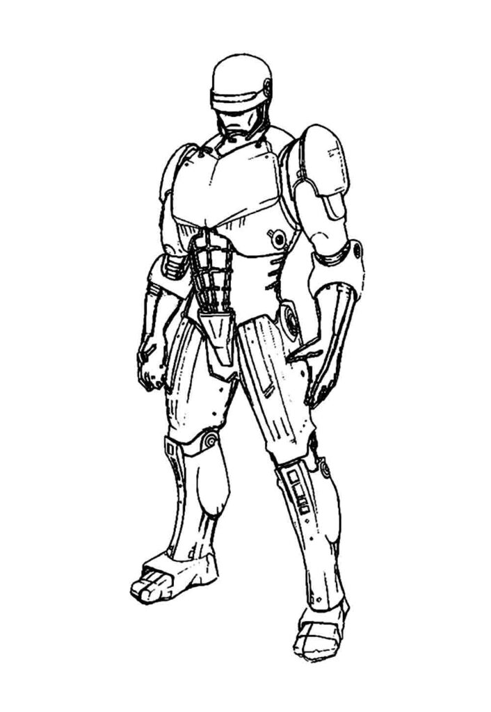 Desenho de Robocop Pdf para Imprimir e Colorir