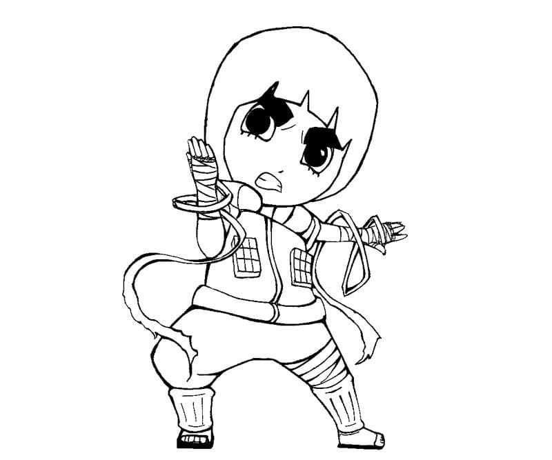 Desenho de Pequeno Rock Lee para Colorir