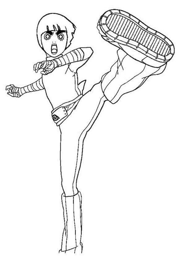 Desenho de Rock Lee Chutá para Colorir