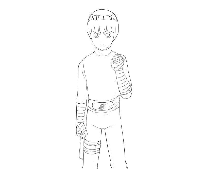 Desenho de Rock Lee Consciencioso para Colorir