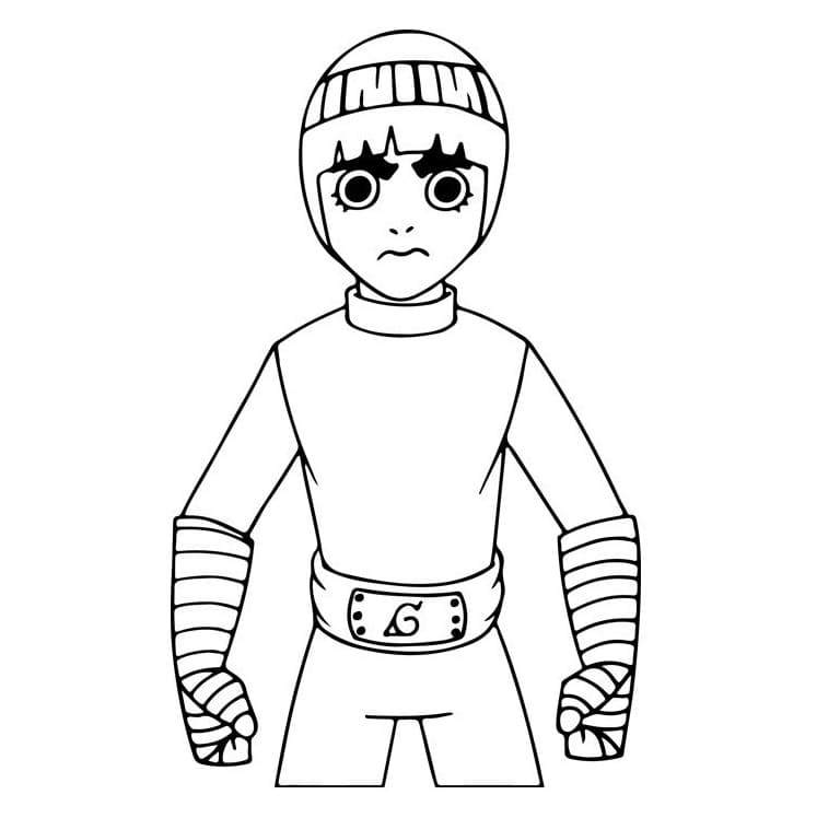 Desenho de Rock Lee de Anime Naruto para Colorir