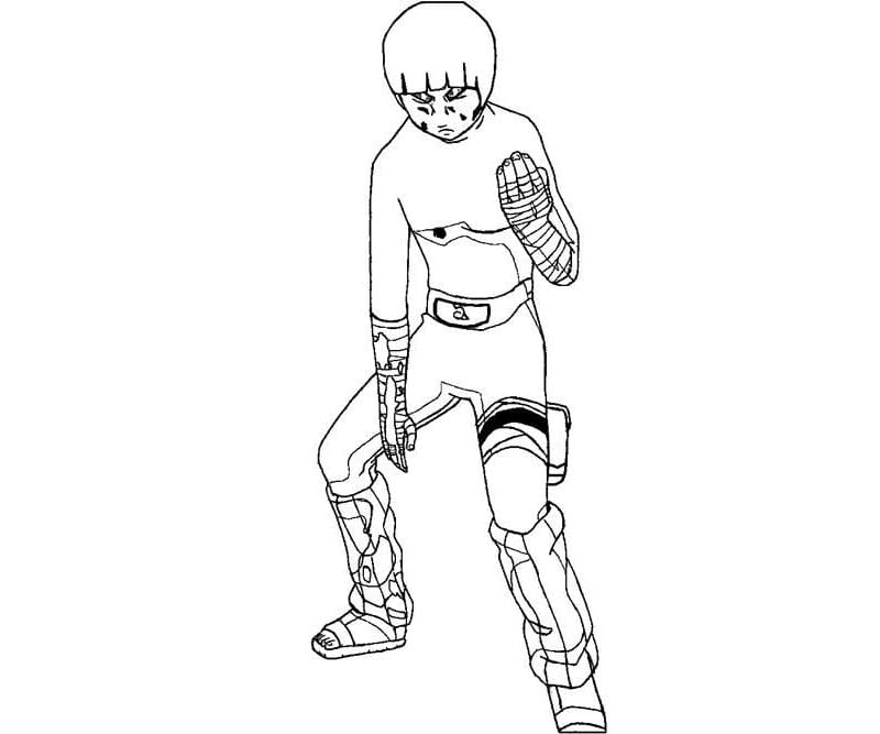 Desenho de Rock Lee de Anime Naruto Shippuden para Colorir