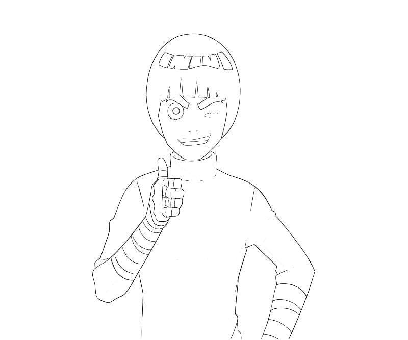 Desenho de Rock Lee de Anime para Colorir