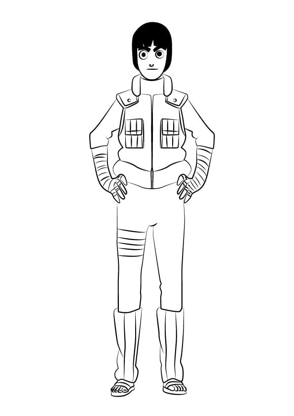 Desenho de Rock Lee de Naruto para Colorir