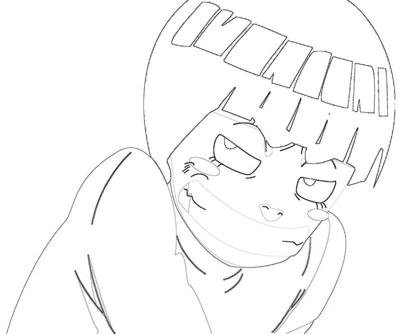 Desenho de Rock Lee Engraçado para Colorir