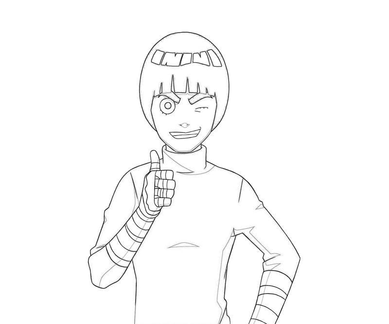 Desenho de Rock Lee Feliz para Colorir