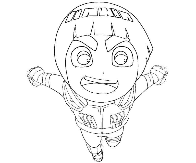 Desenho de Rock Lee Fofo para Colorir
