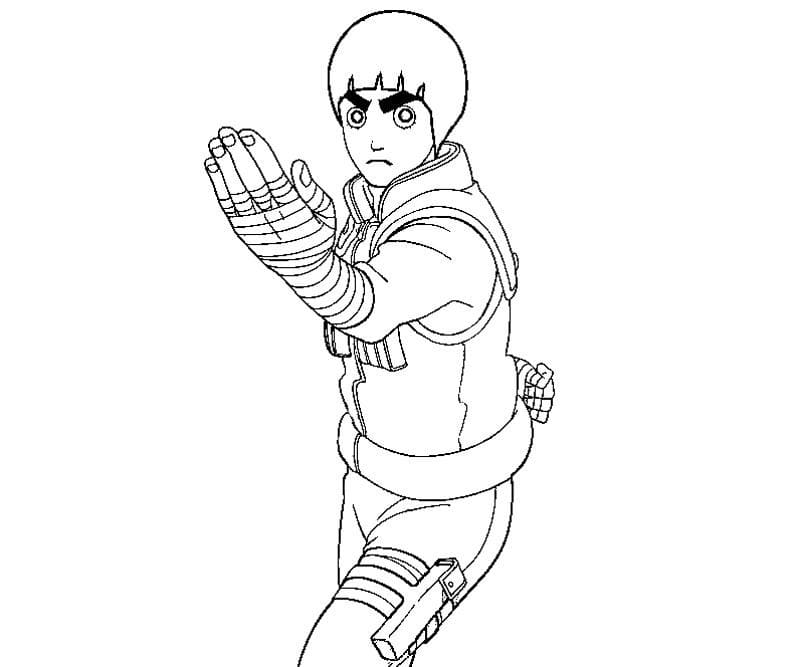 Desenho de Rock Lee Grátis para Colorir