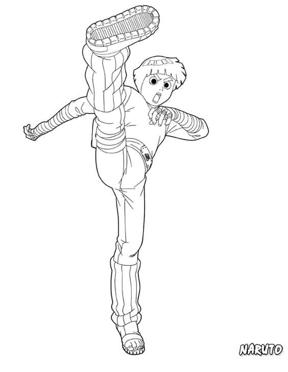 Desenho de Rock Lee Imprimivel para Colorir