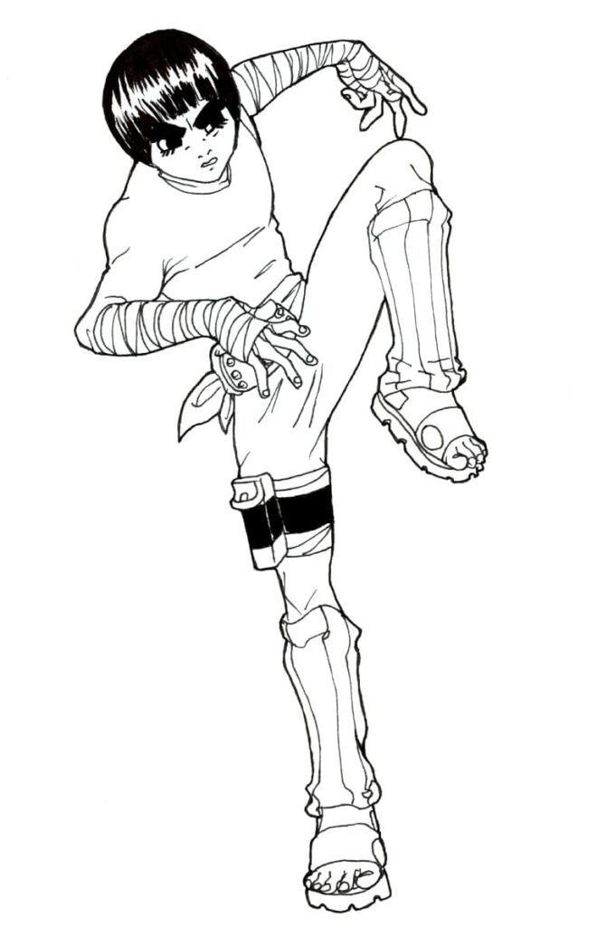 Desenho Imprimivel Grátis de Rock Lee para Colorir