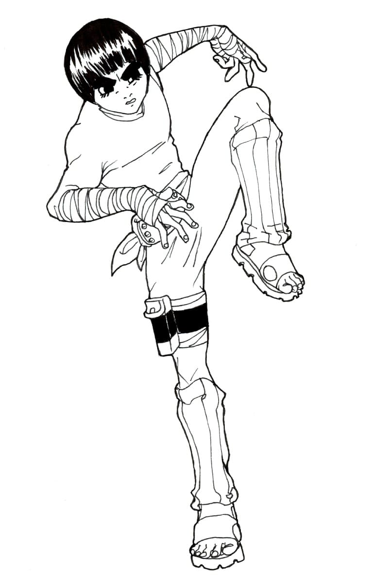 Desenhos de Rock Lee para Colorir