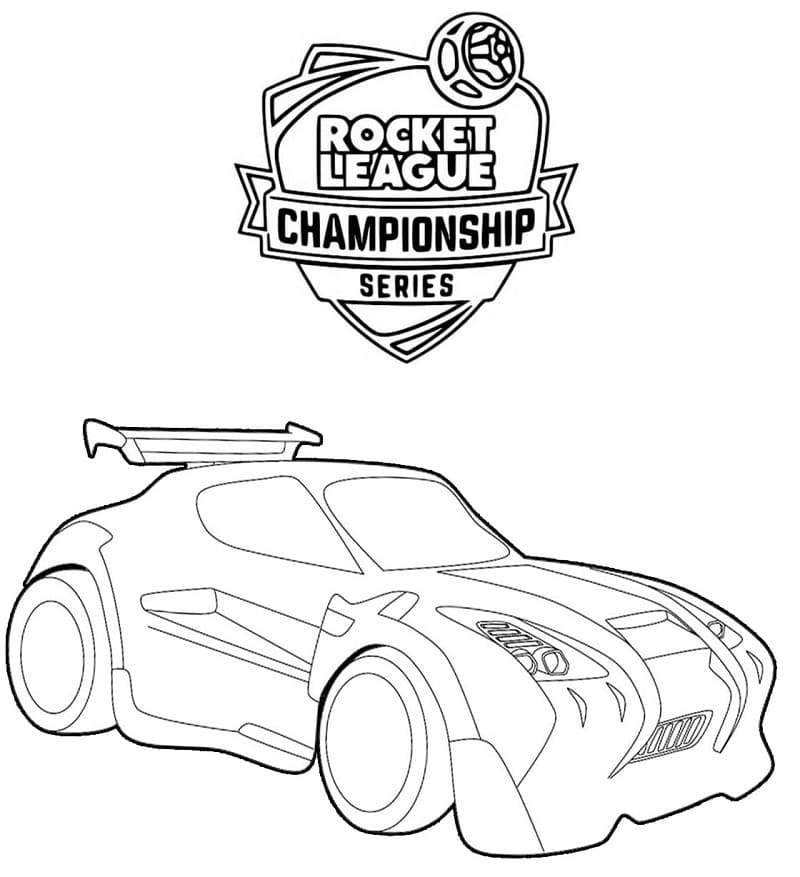Desenho de Carro de Rocket League para Colorir