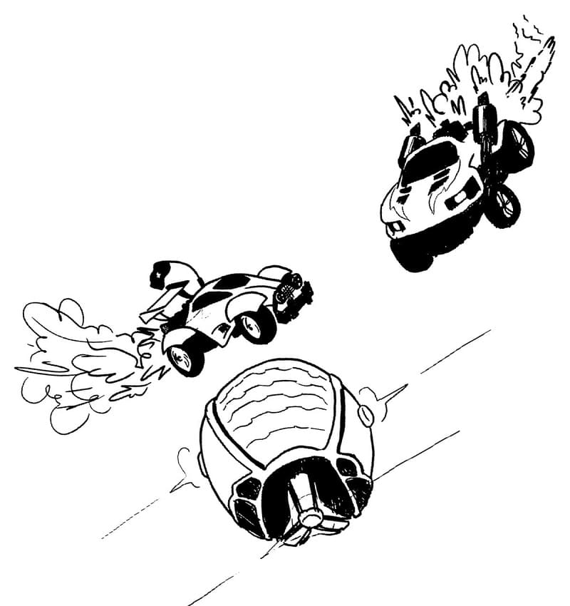 Desenho de Carros de Rocket League para Colorir