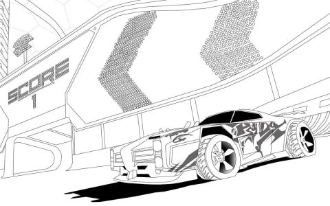 Desenho de Rocket League grátis para crianças para Colorir
