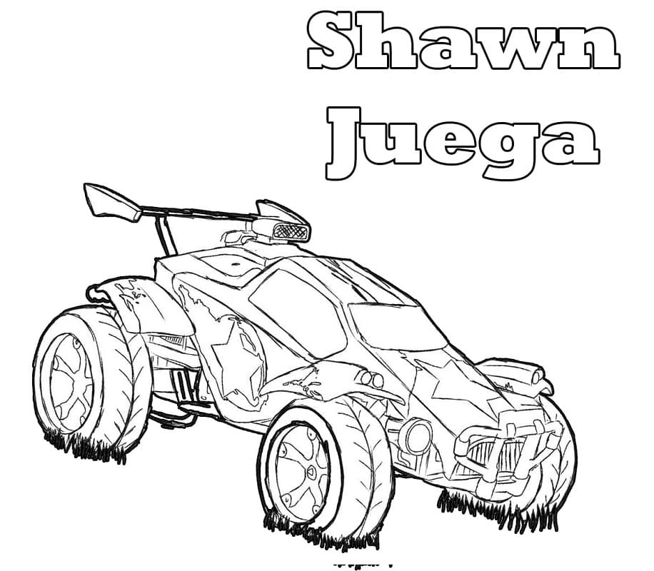 Desenho de Rocket League Shawn Juega para Colorir