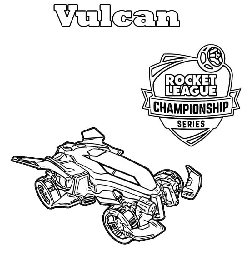 Desenho de Rocket League Vulcan para Colorir