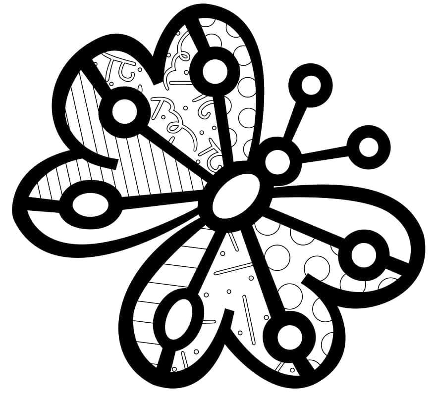 Desenhos de Borboleta de Romero Britto para Colorir