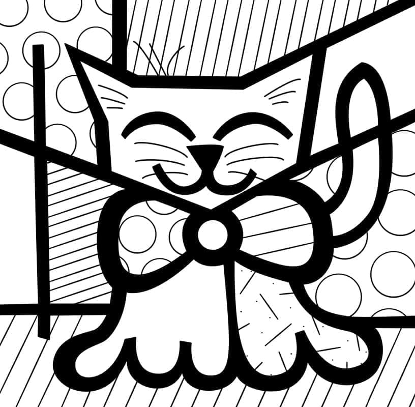 Desenhos de Gato de Romero Britto para Colorir