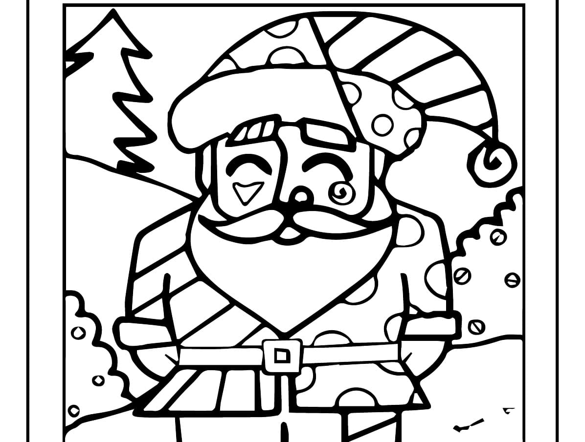 Desenhos de Papai Noel de Romero Britto para Colorir