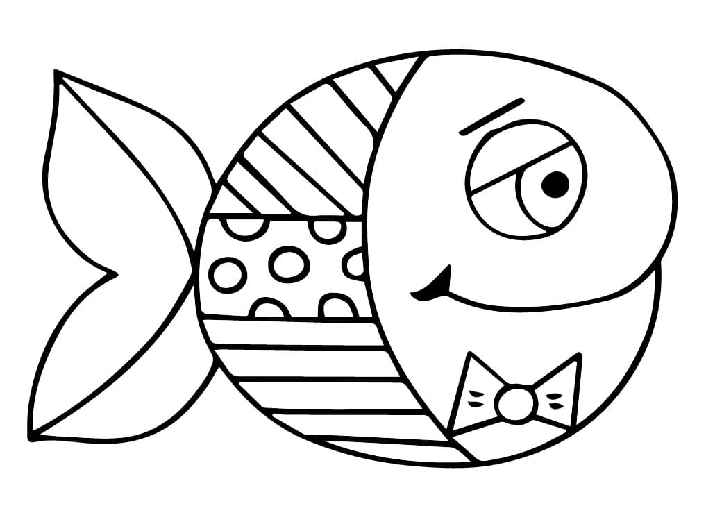 Desenhos de Peixe de Romero Britto para Colorir