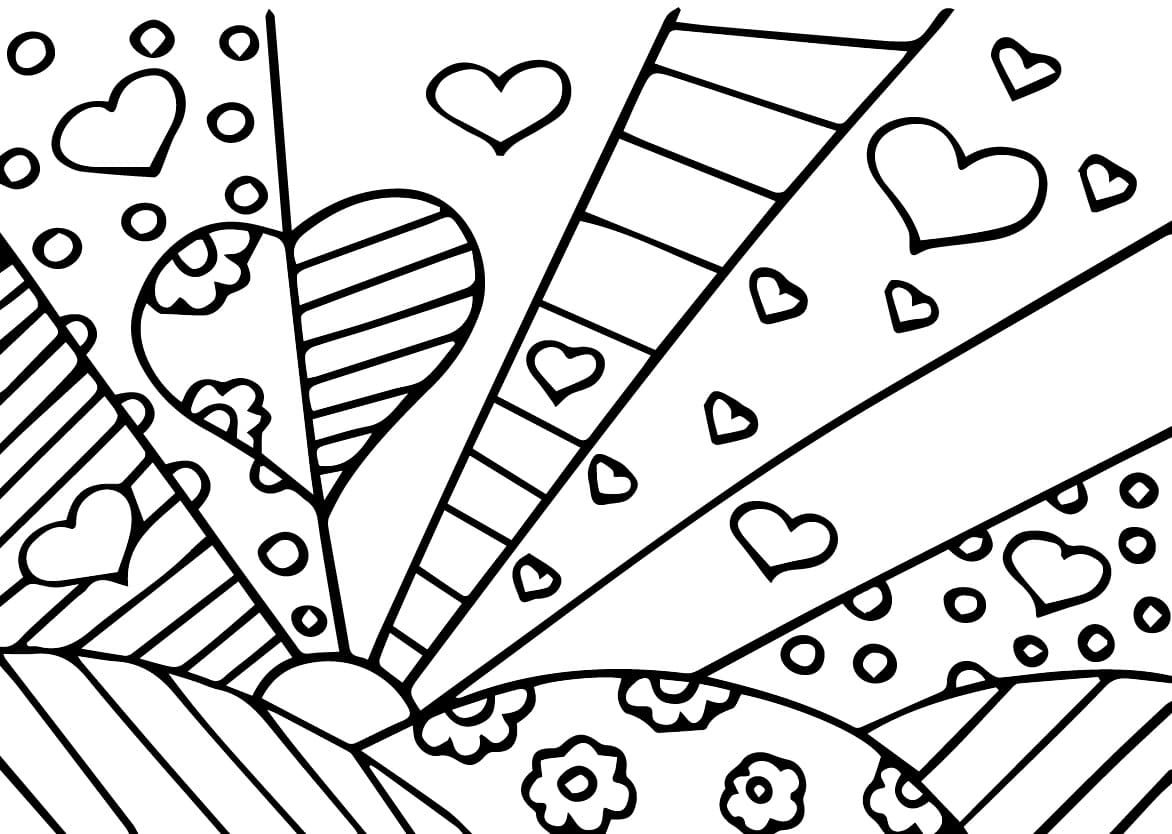 Desenhos de Pintura de Romero Britto para Colorir